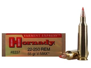 Hornady Varmint Express Ammunition 22-250 Remington 55 Grain V-MAX Box of 20 good sale