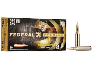 Federal Premium Ammunition 243 Winchester 95 Grain Berger Hybrid Hunter Box of 20 good sale