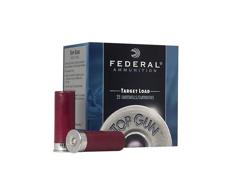 Federal-Top-Gun-Target-Load-TG1218-029465025922.jpg_1.jpg Federal Top Gun Target Load 12GA 2.75-inch 1oz #8 Shot 25Rds - Image 1