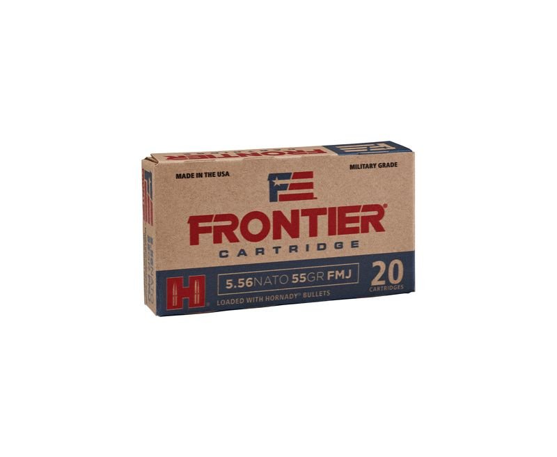 Hornady-FR200-090255711394-1.jpg_1-1.jpg Hornady Frontier Cartridge Rifle Ammo Brass 5.56 20-Rounds 55 Grain FMJ - Image 1