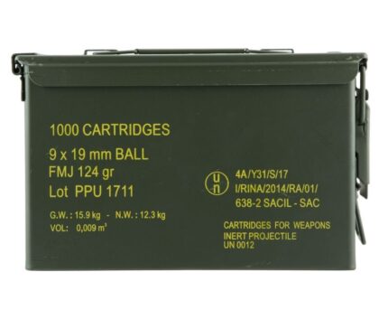 PPU Mil-Spec 9mm Luger 115 Grain Full Metal Jacket (FMJ) 1000 Rounds