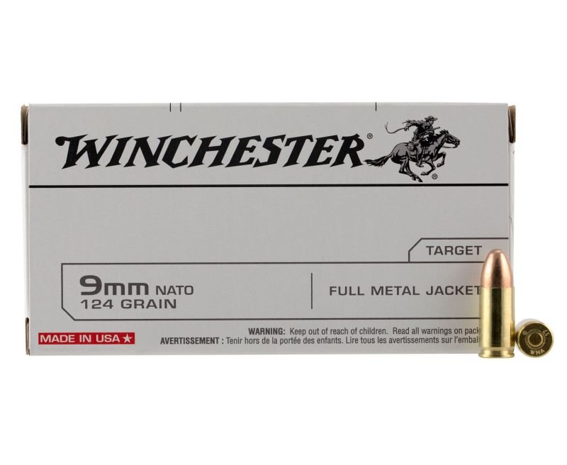 Winchester-Ammunition-FMJ-124-Grain-Q4318-020892212213.jpg.jpg Winchester Ammunition FMJ 124 Grain Brass 9mm 50Rds - Image 1