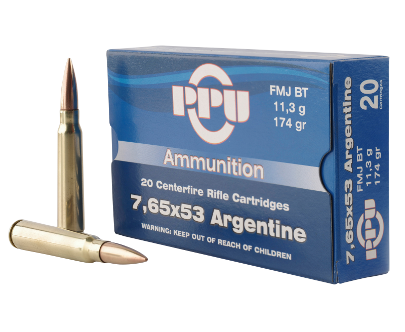 gag_es-0321189.png PPU Metric Rifle Brass 7.65 X 53 174-Grain 20-Rounds FMJ - Image 1